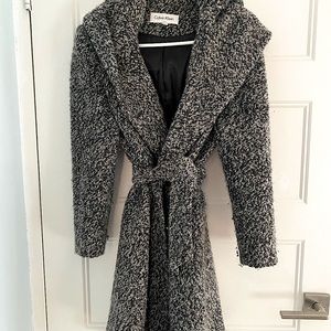 Calvin Klein pea coat with hood/